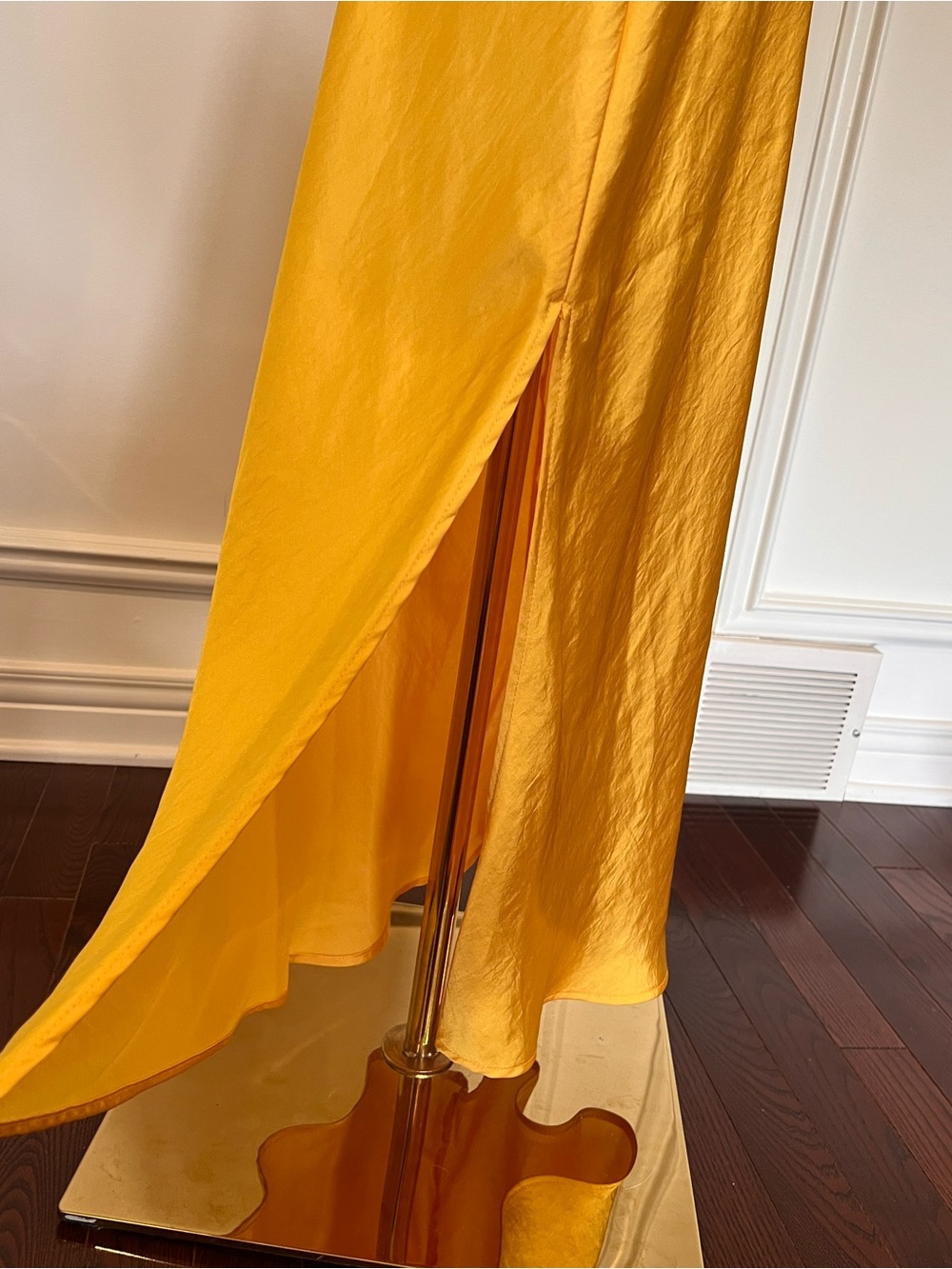 Satin Slip Dress in Mustard Yellow - Picture 5 of 5